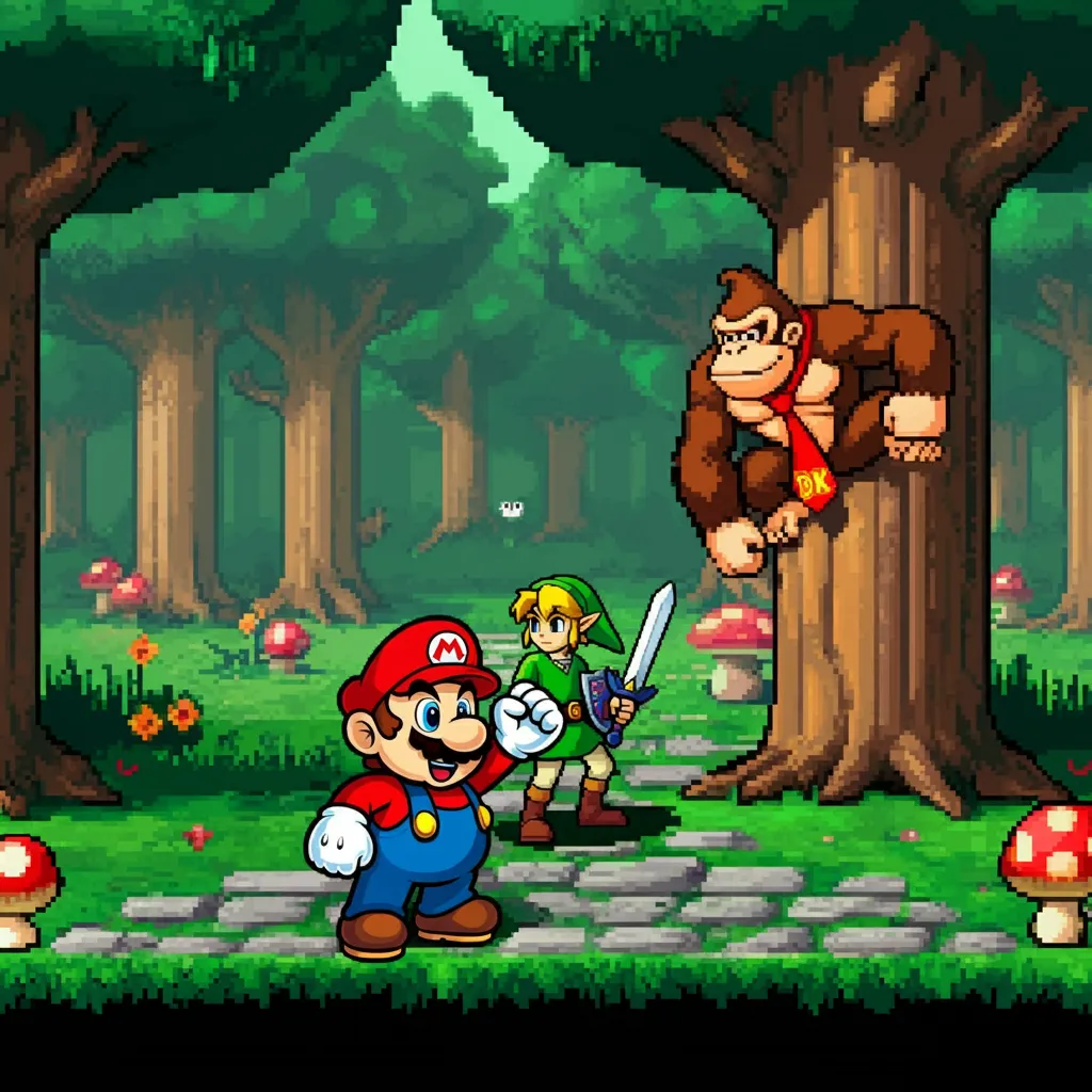 Mario Bros Zelda donkey kon